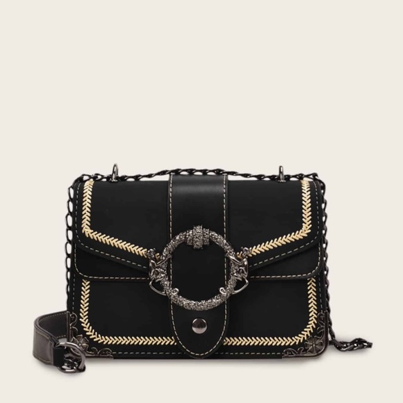 Graphite Chain Mini Floral Crossbody Black - Picture 5 of 6